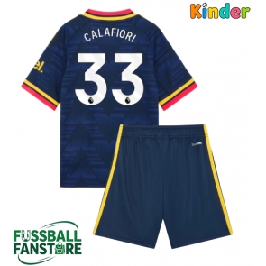Arsenal Riccardo Calafiori #33 Replik Auswärtstrikot Kinder 2026-27 Kurzarm (+ Kurze Hosen)